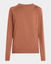 Dries Van Noten Torea Off-centered Button Wool Cardigan In Rust