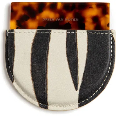 Dries Van Noten Resin Mirror & Zebra Print Leather Case