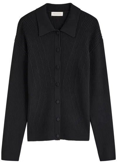 Dries Van Noten Tossana Ribbed-knit Cardigan In Black