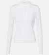 Dries Van Noten Cotton Touria Long Sleeve Polo In White