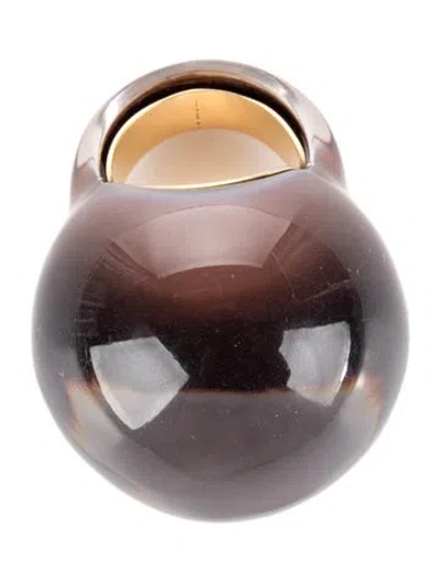 Pre-owned Dries Van Noten Transparent Cocktail Ring In Brown/pink