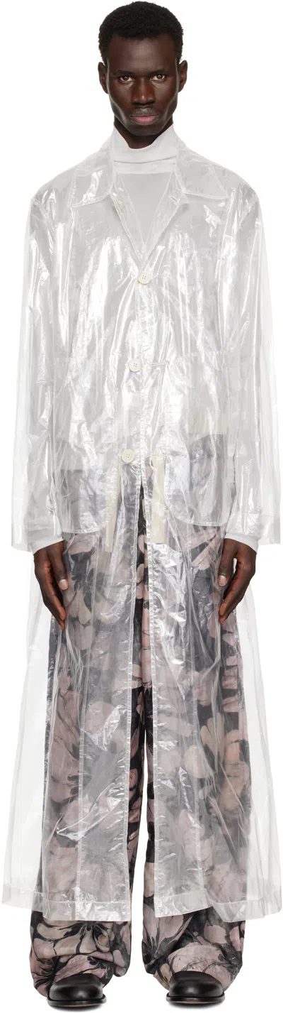 Dries Van Noten Transparent Nylon Coat In 10 Transparent