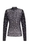 Dries Van Noten Transparent Turtleneck Top In Lilac