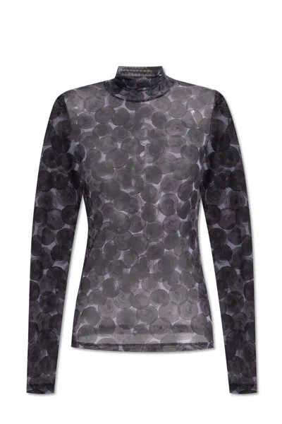 Dries Van Noten Transparent Turtleneck Top In Lilac