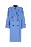 Dries Van Noten Military Style Trench Coat Epaulettes In Blue