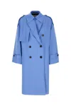 Dries Van Noten Military Style Trench Coat Epaulettes In Blue