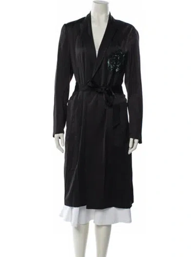 Pre-owned Dries Van Noten Trench Coat In Black
