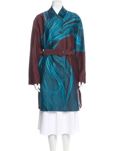 Pre-owned Dries Van Noten Trench Coat In Blue