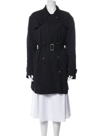 Pre-owned Dries Van Noten Trench Coat In Blue