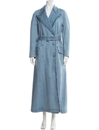 Pre-owned Dries Van Noten Trench Coat In Blue