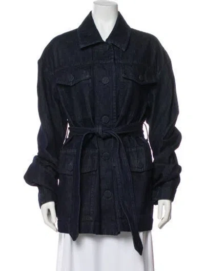 Pre-owned Dries Van Noten Trench Coat In Blue
