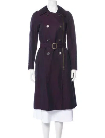 Pre-owned Dries Van Noten Trench Coat In Purple