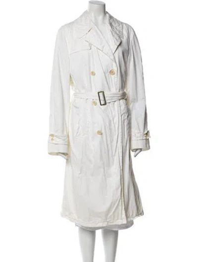 Pre-owned Dries Van Noten Trench Coat In White