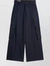 Dries Van Noten Navy-blue Wool Tris Pants