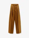 Dries Van Noten Cotton And Linen Trouser With Frontal Pinces In Brown