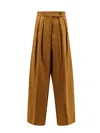 Dries Van Noten Cotton And Linen Trouser With Frontal Pinces In Brown