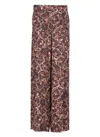 Dries Van Noten Floral Pattern Wide-leg Viscose Trousers In Brown
