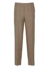 Dries Van Noten Checked Pleated Trousers In Beige