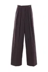 Dries Van Noten Wide Leg Trousers Pleated Design Button Detail In Neutral