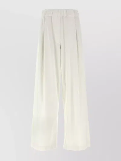 Dries Van Noten Trousers Featuring Elastic Waistband And Wide Leg In White