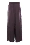 Dries Van Noten High-waisted Wide Leg Trousers With Vertical Stripes In Burgundy