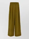 Dries Van Noten Trousers Wide Leg Elastic Waistband In Green
