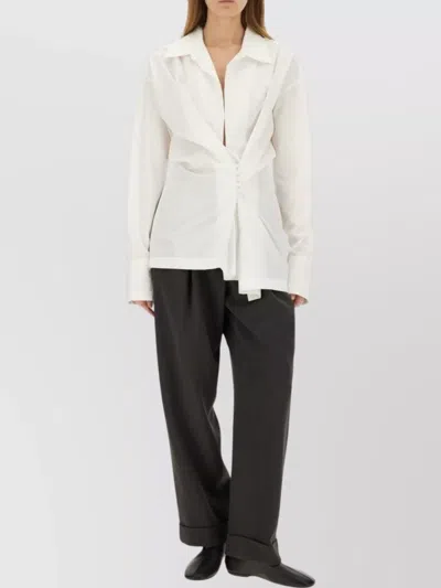 Dries Van Noten Trousers With Pleated Design And Cuffed Hem In Brown