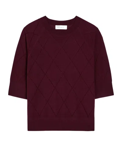 Dries Van Noten Tuan Diamond-stitch Merino Wool Top In Brown