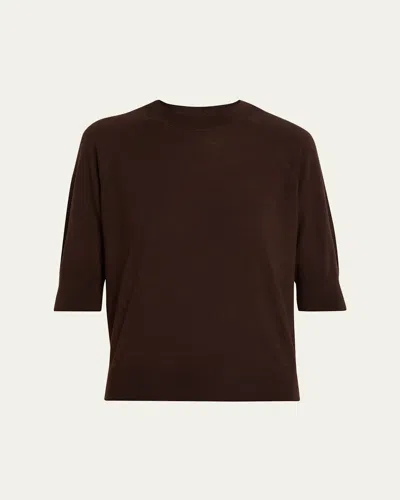 Dries Van Noten Tuan Merino Wool Raglan Sweater In Brown