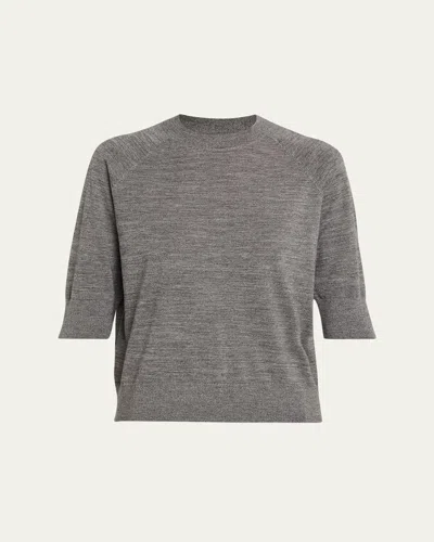 Dries Van Noten Tuan Merino Wool Raglan Sweater In Gray