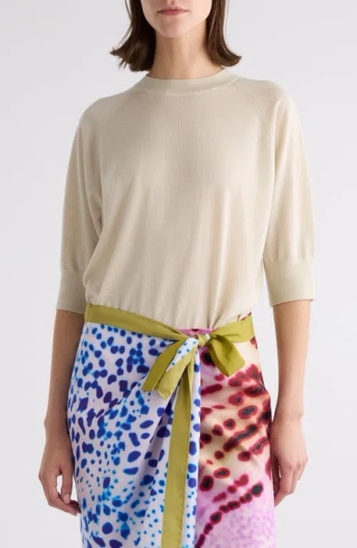 Dries Van Noten Tuan Merino Wool Jumper In Ecru