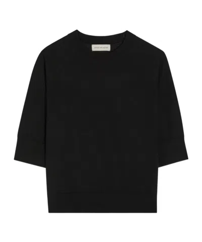 Dries Van Noten Tuan Merino Wool Top In Black
