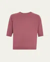 Dries Van Noten Tuan Three-quarter Sleeve Merino Wool Sweater In Old Rose