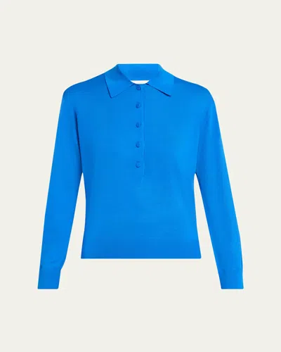 Dries Van Noten Tuno Merino Wool Polo Sweater In Animal Print