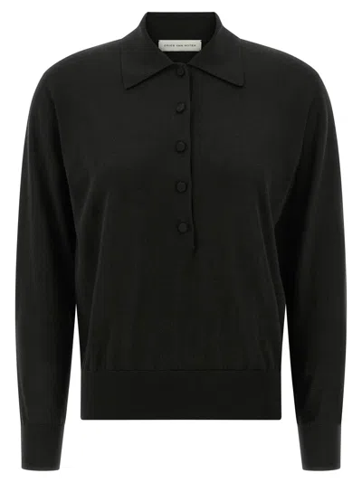 Dries Van Noten Tuno Polo Shirt In Black