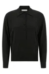 Dries Van Noten Long-sleeved Polo Sweater In Black