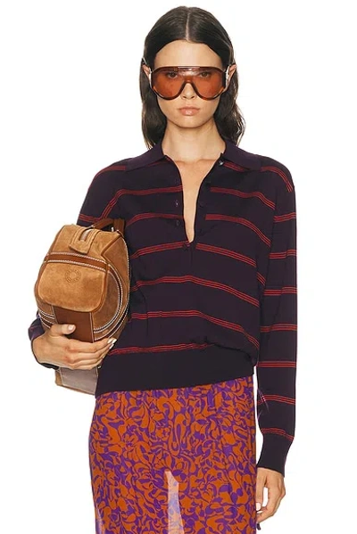 Dries Van Noten Tuno Polo Top In Brown