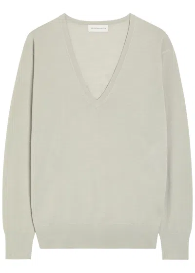 Dries Van Noten Tuomas Merino Wool Jumper In Gray