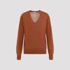 Dries Van Noten Tuomas Pullover In Fine Merino Wool In Light Rust