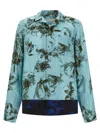 Dries Van Noten Floral Pattern Long Sleeves Shirt With Chest Pocket In Blue