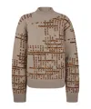 Dries Van Noten Crew Neck Sweater In Mixed Wool In Neutral