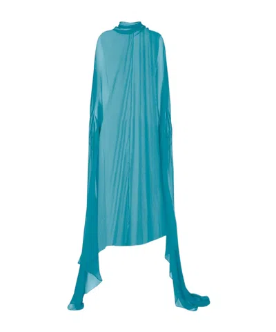 Dries Van Noten Turtleneck Dress In Blue