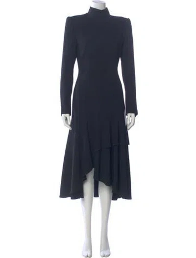 Pre-owned Dries Van Noten Turtleneck Long Dress W/ Tags In Blue