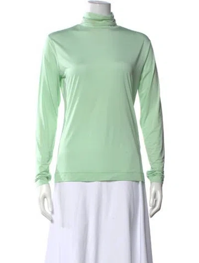 Pre-owned Dries Van Noten Turtleneck Long Sleeve Top In Green