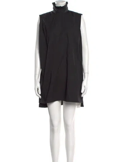 Pre-owned Dries Van Noten Turtleneck Mini Dress In Black
