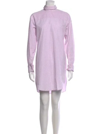 Pre-owned Dries Van Noten Turtleneck Mini Dress In Purple