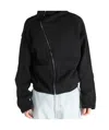 Dries Van Noten Metro Asymmetric Zip Cardigan In Black