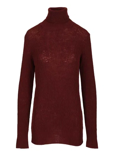 Dries Van Noten Turtleneck Sweater Knitwear Bordeaux In Burgundy