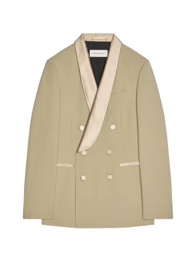 Dries Van Noten Tuxedo Double-breasted Blazer In Neutral