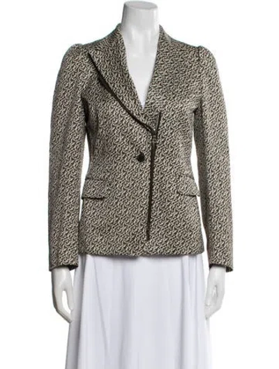 Pre-owned Dries Van Noten Tweed Pattern Blazer In Neutral